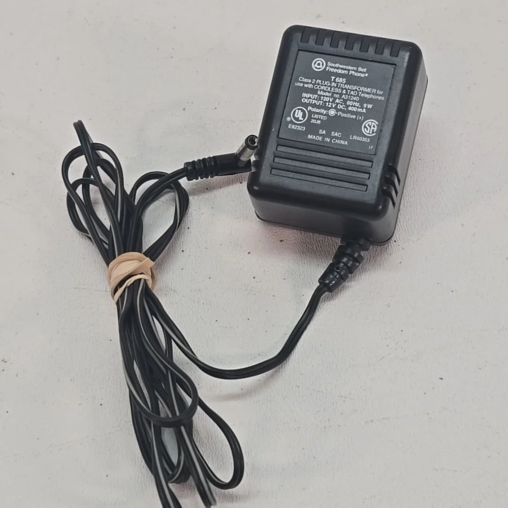 Southwestern Bell Freedom Phone Plug Transformer Power Cord Only 120V 60Hz